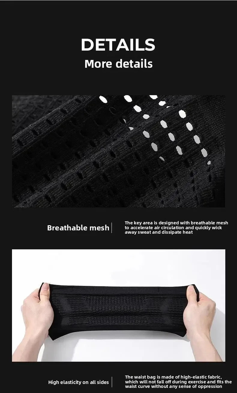 Seamless Invisible Running Waist Belt - Lightweight and Portable Elastic Gym Bag for Mobile Phones and Cycling