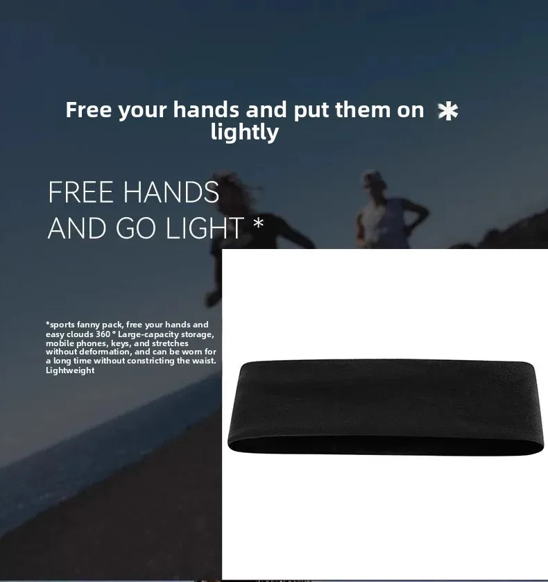Seamless Invisible Running Waist Belt - Lightweight and Portable Elastic Gym Bag for Mobile Phones and Cycling