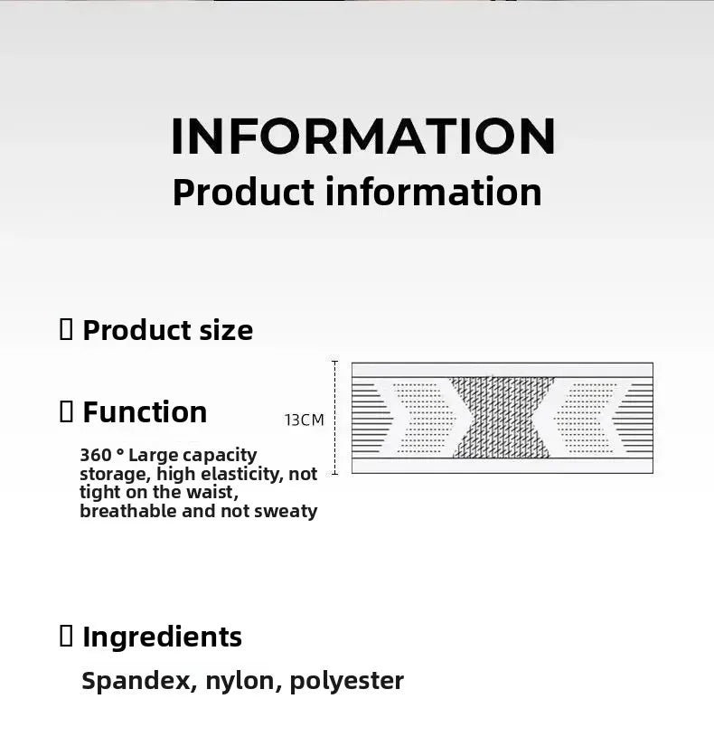 Seamless Invisible Running Waist Belt - Lightweight and Portable Elastic Gym Bag for Mobile Phones and Cycling